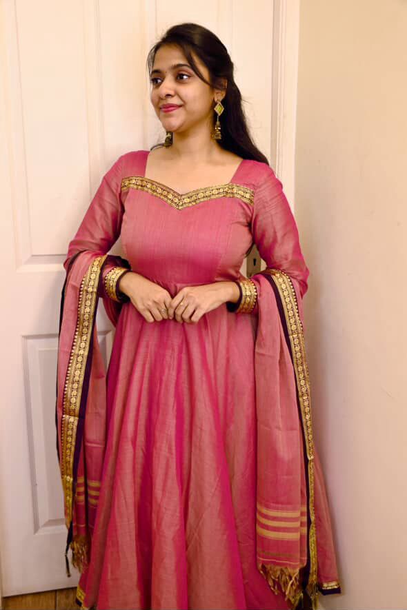 NARAYANAPET 2Pc (ANARKALI )SET-PINK