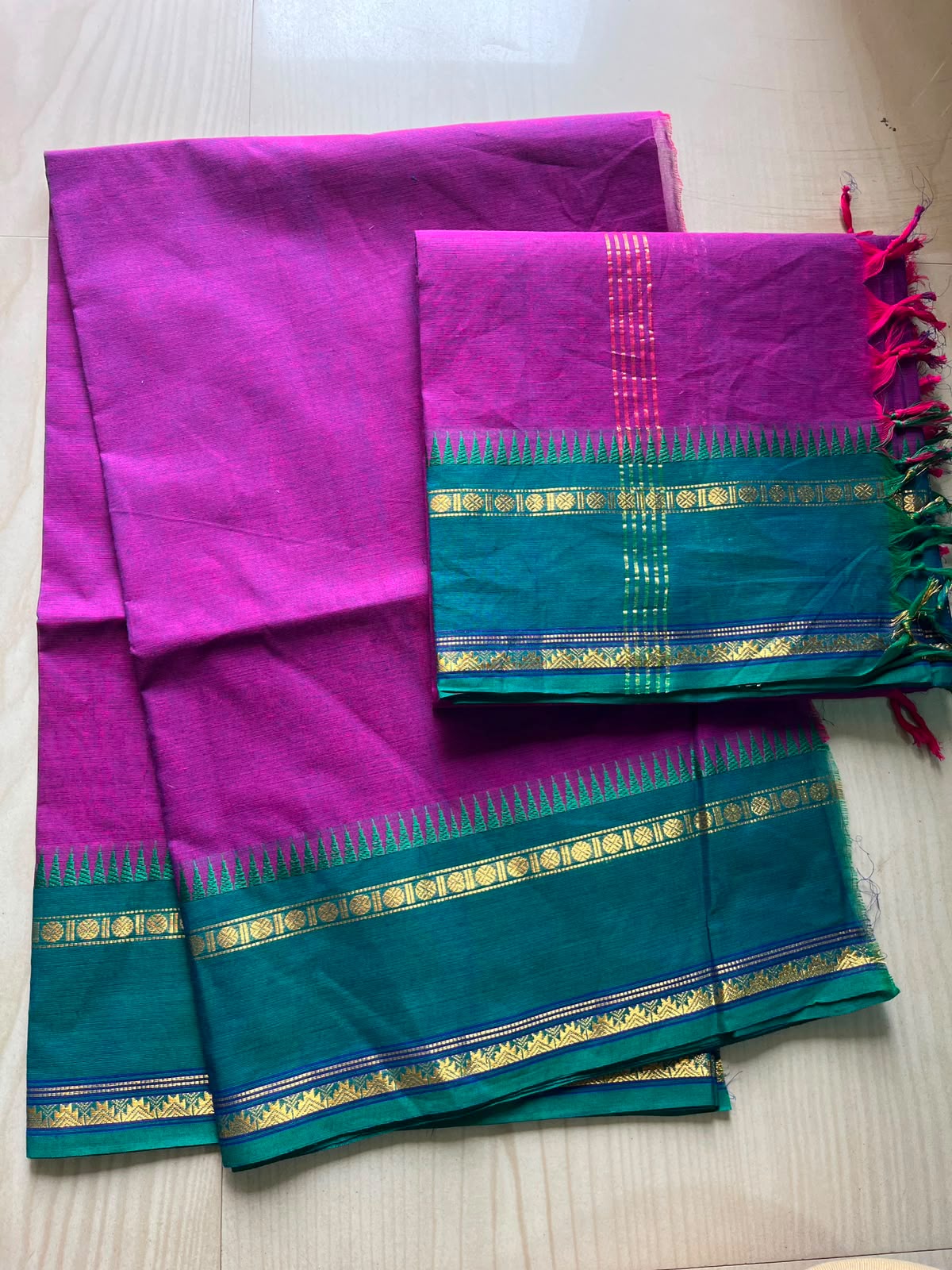 KANCHI COTTON 2-PIECE SET [PURPLE]