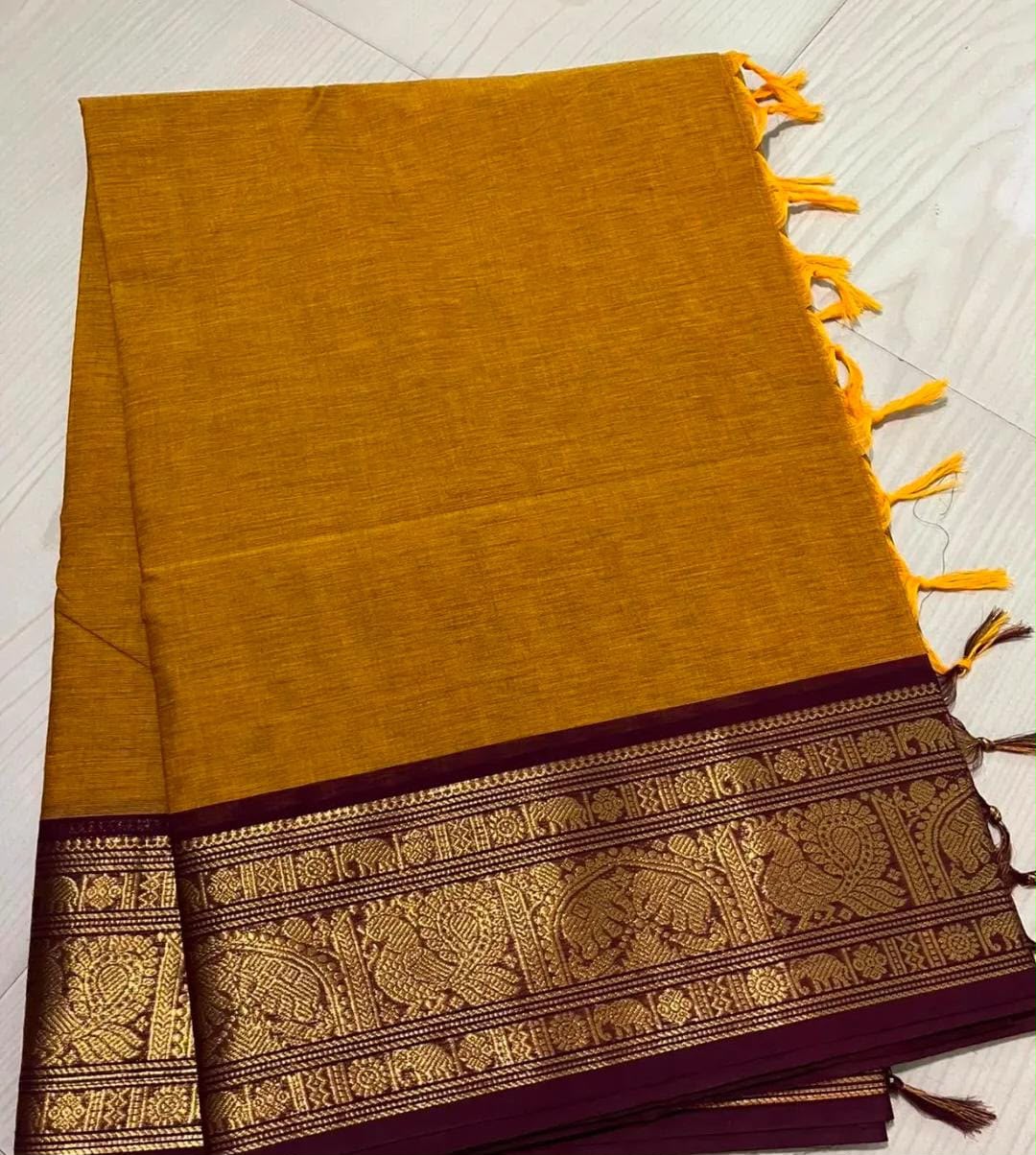 KANCHI COTTON 2-PIECE SET [MUSTARD-YELLOW]