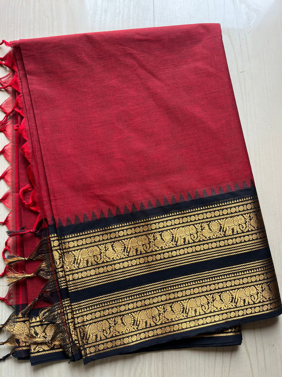 KANCHI COTTON 2-PIECE SET [RED]