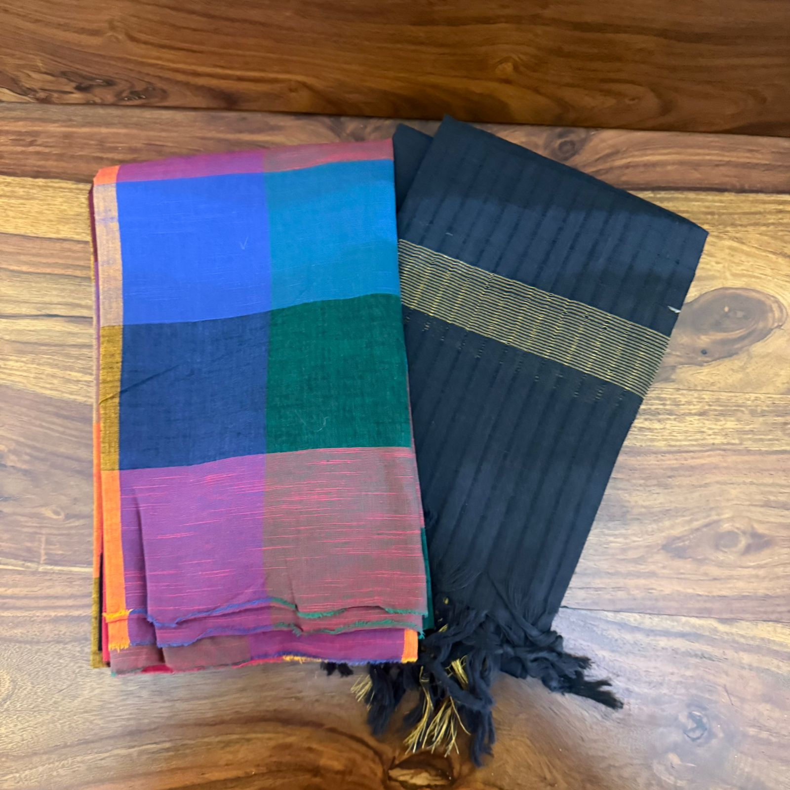 MADRAS CHECKS 3 PIECE UNSTITCHED COTTON SET 02