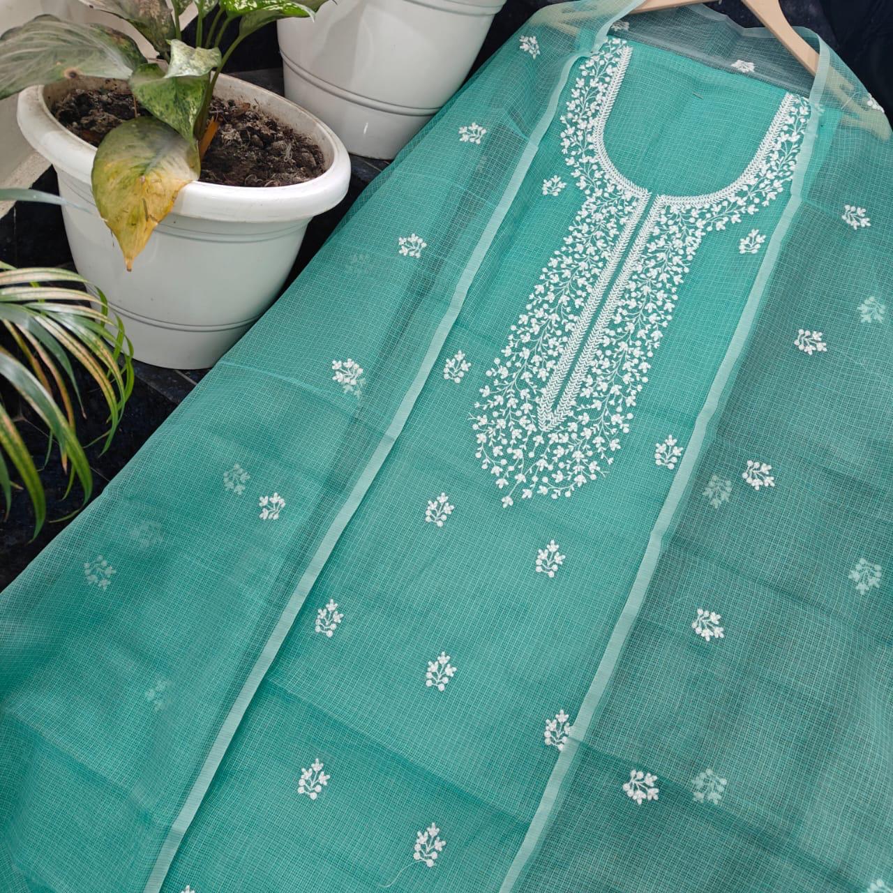KOTA COTTON 3PCS UNSTITCHED SET (GREEN)