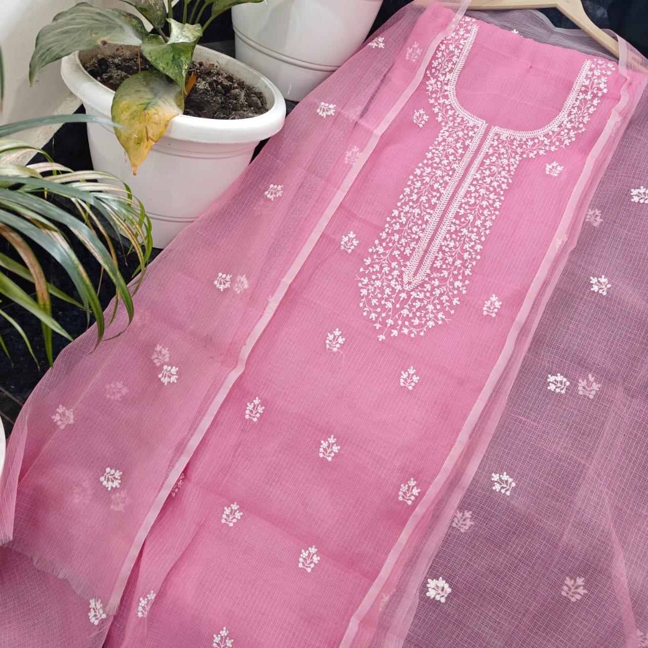 KOTA COTTON 3PCS UNSTITCHED SET(PINK)