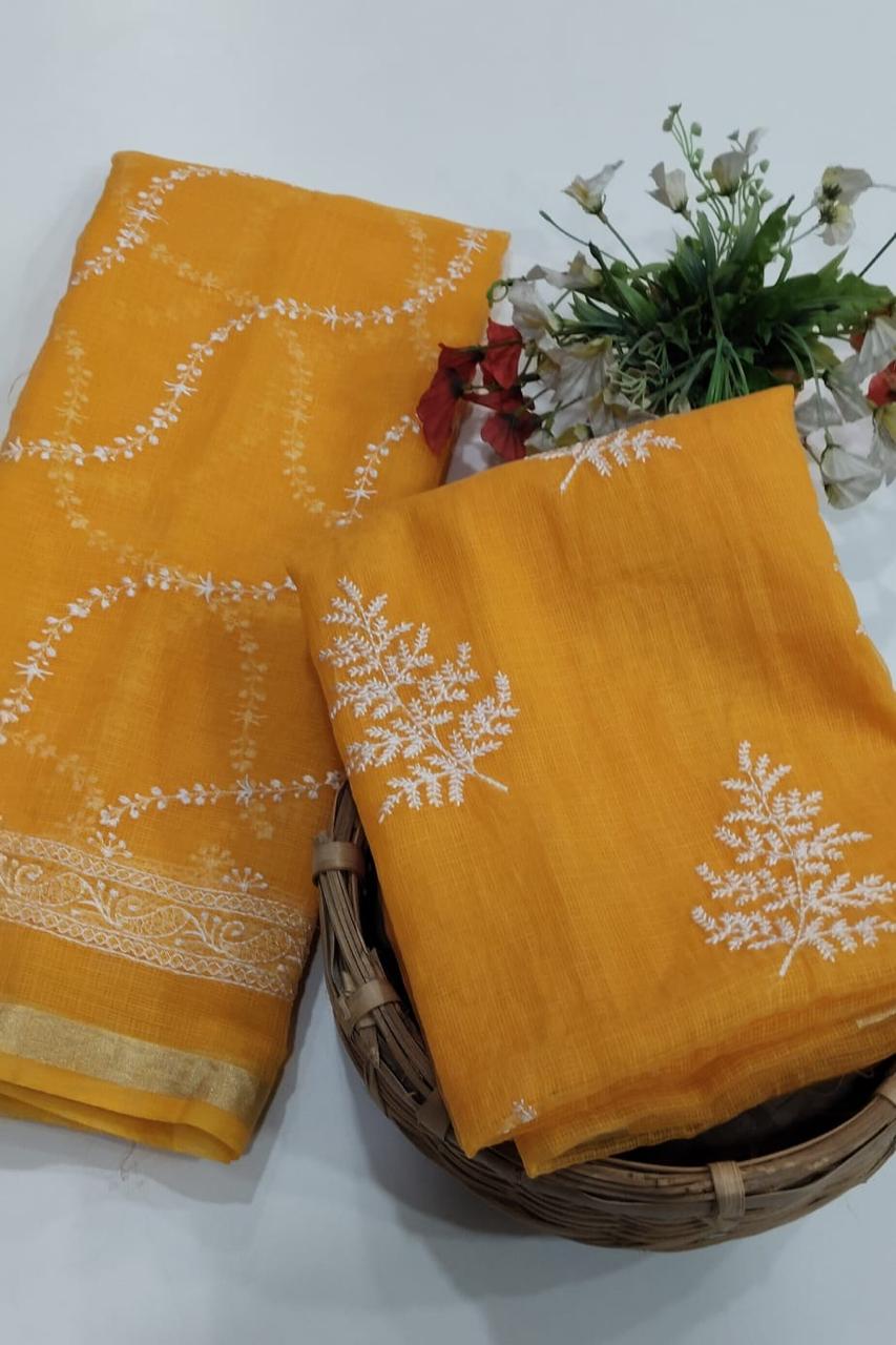 KOTA COTTON 3PCS UNSTITCHED SET(ORANGE)