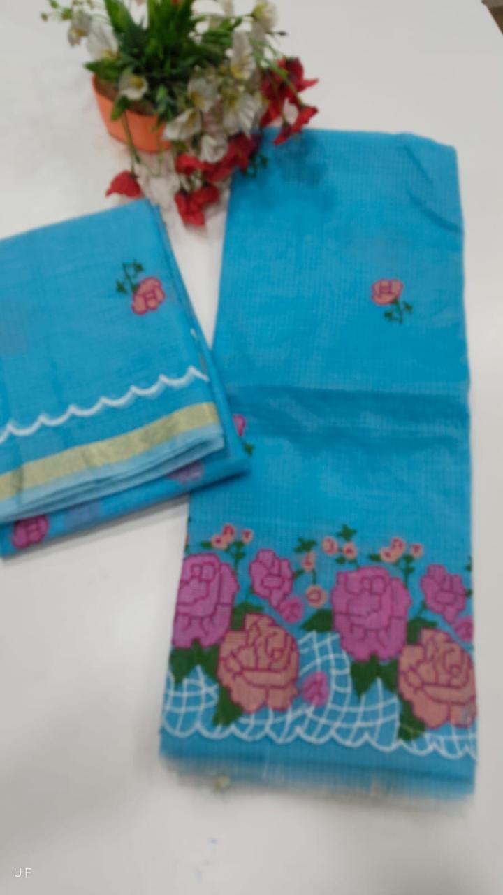 KOTA COTTON 3PCS UNSTITCHED SET(BLUE)